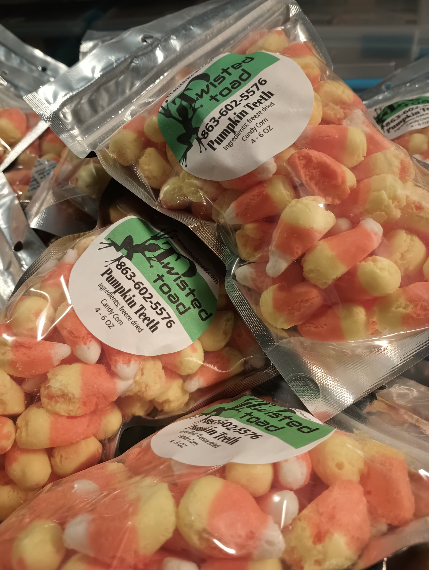 Pumpkin Teeth (freeze dried candy corn)