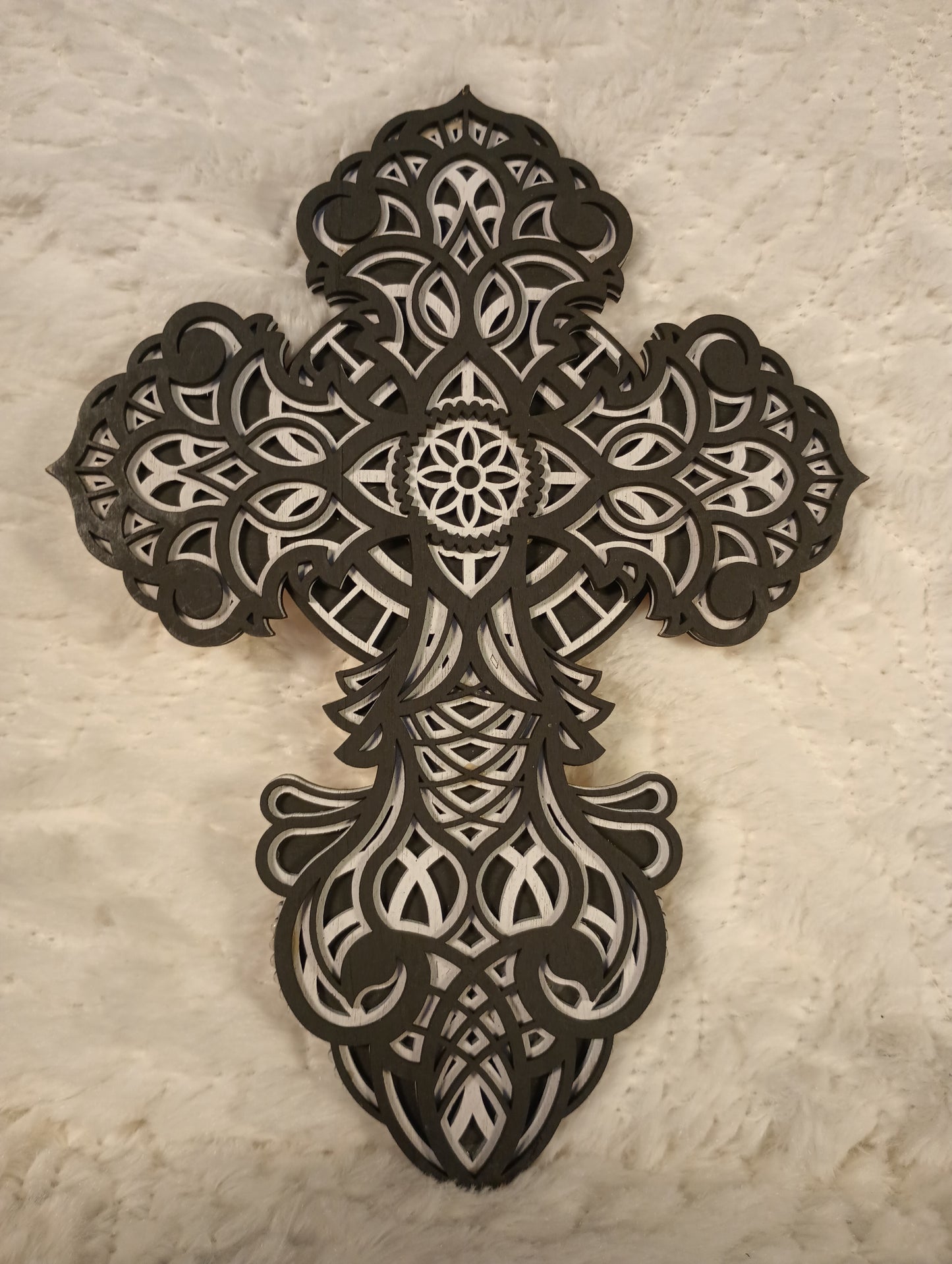 Layered Wooden Cross 3 layers Laser Cut