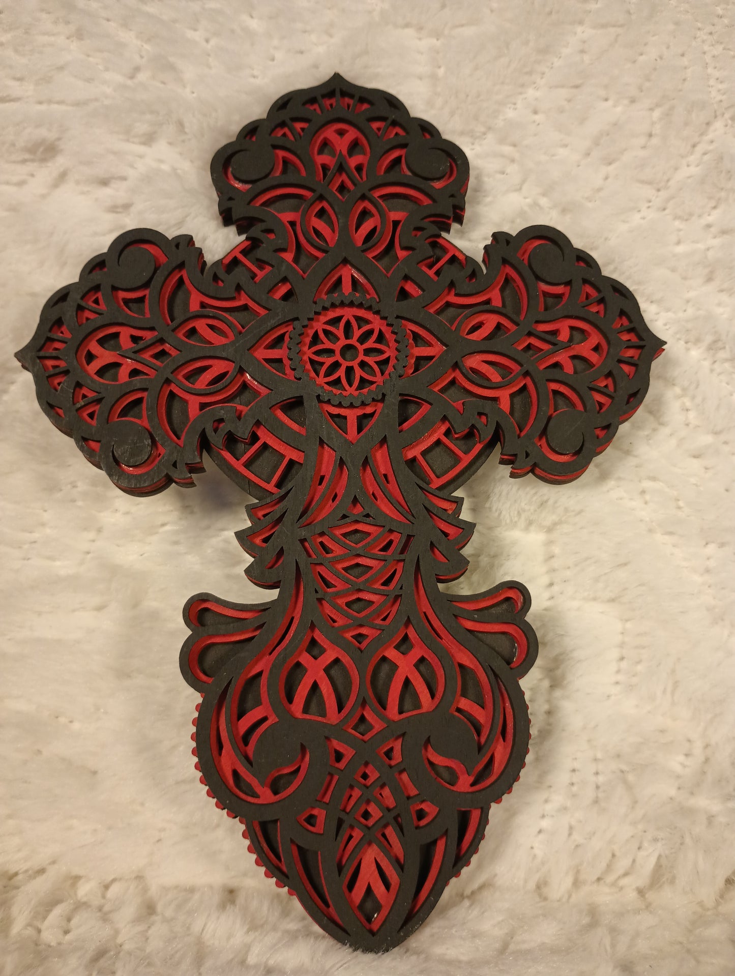 Layered Wooden Cross 3 layers Laser Cut