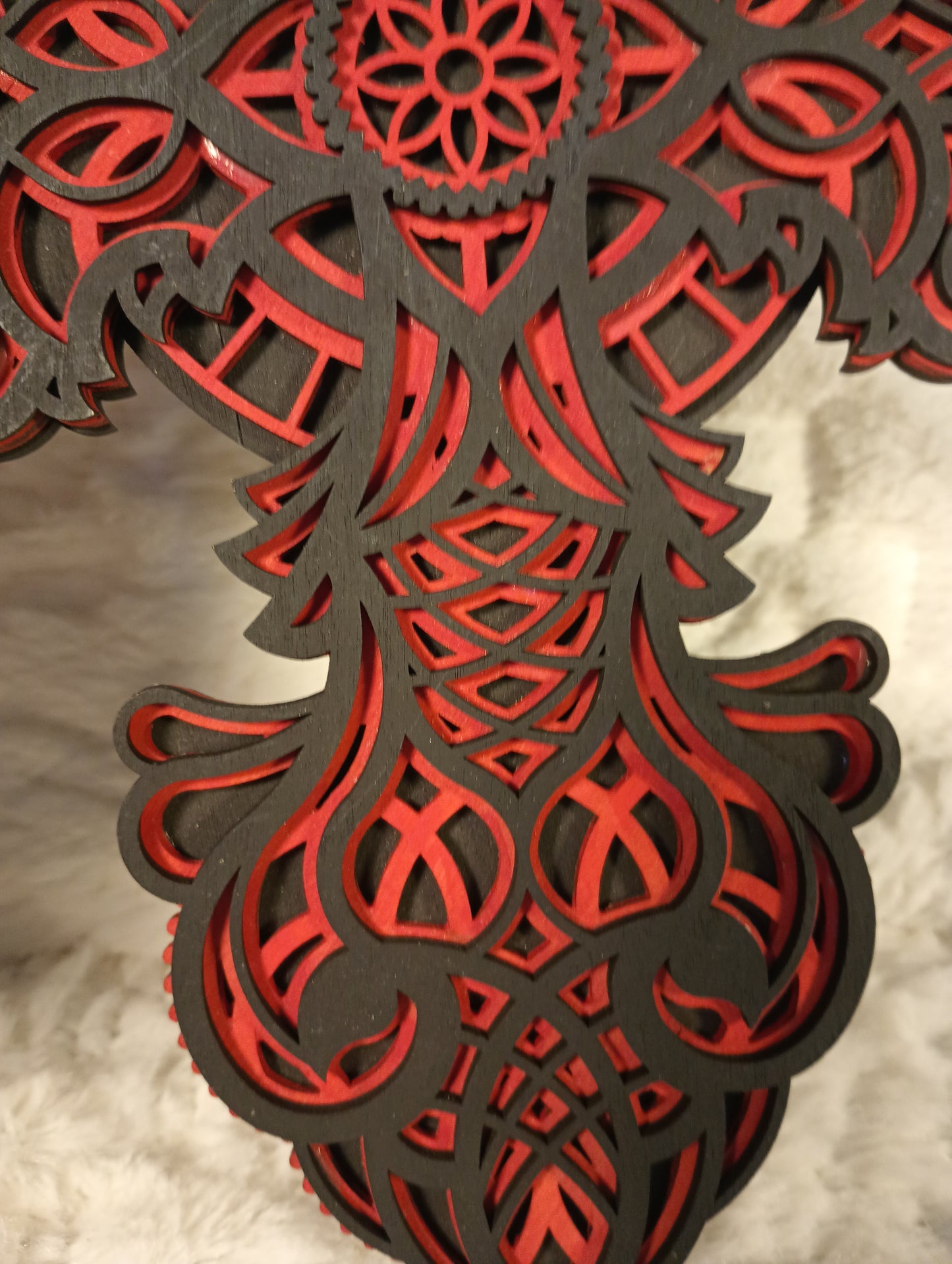 Layered Wooden Cross 3 layers Laser Cut