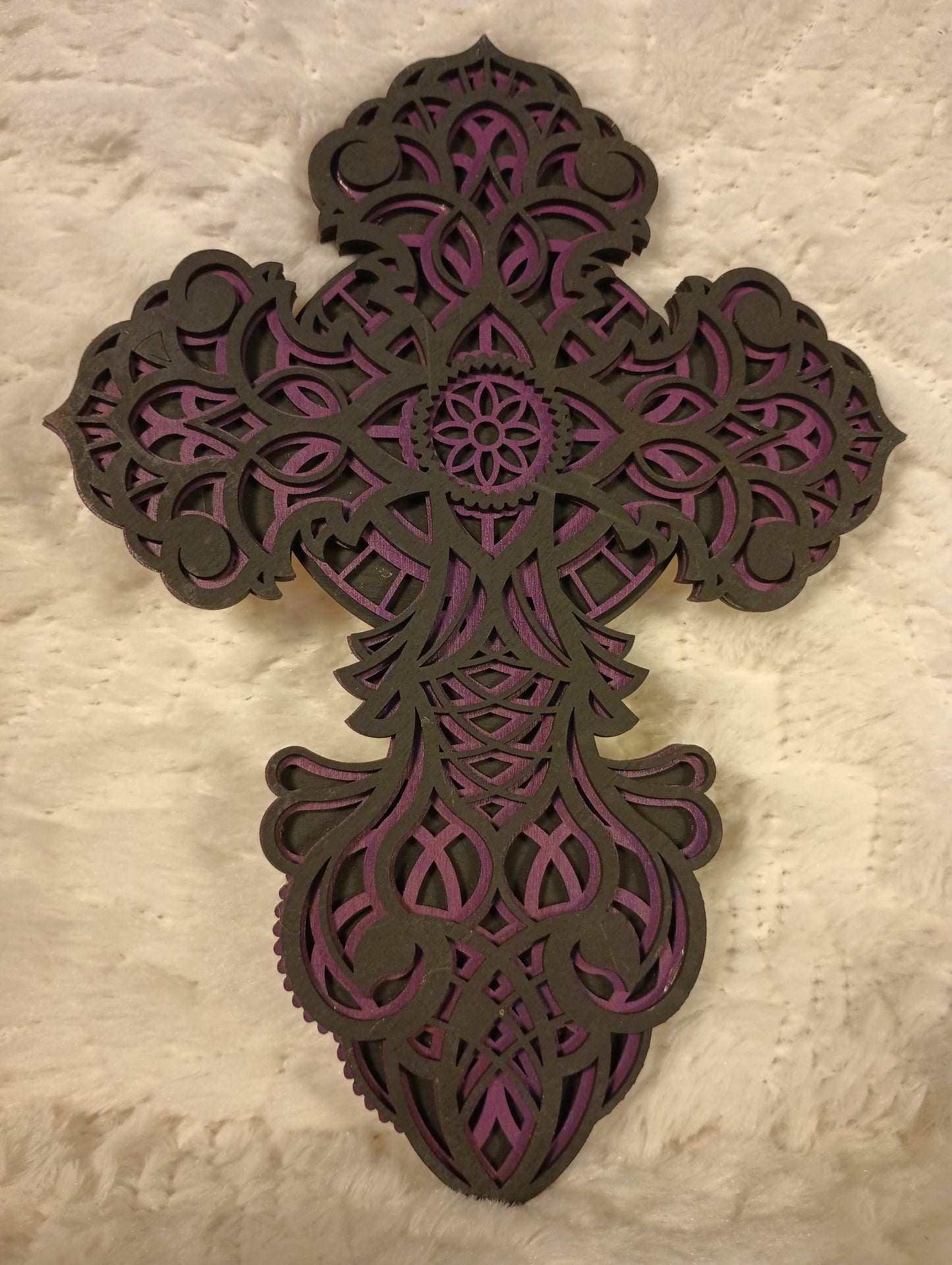 Layered Wooden Cross 3 layers Laser Cut