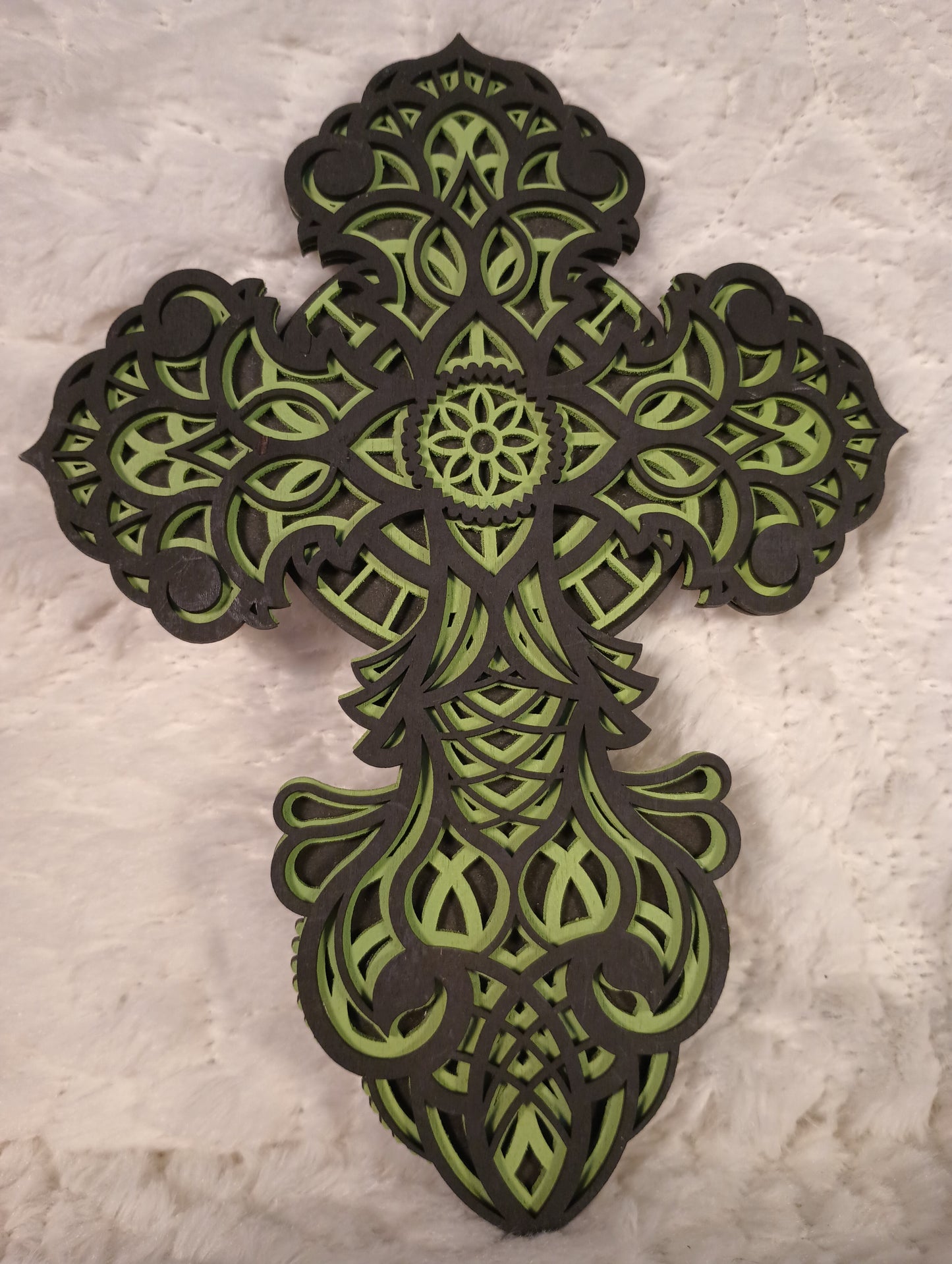 Layered Wooden Cross 3 layers Laser Cut