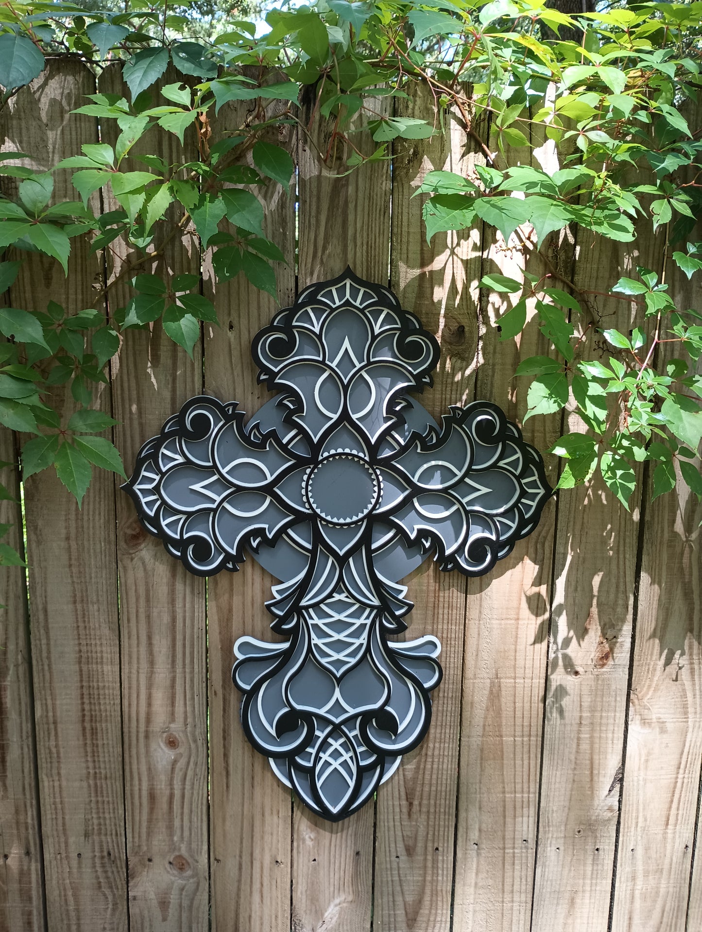 Layered Wooden Cross 26" tall and 19" wide!  3 layers Laser Cut