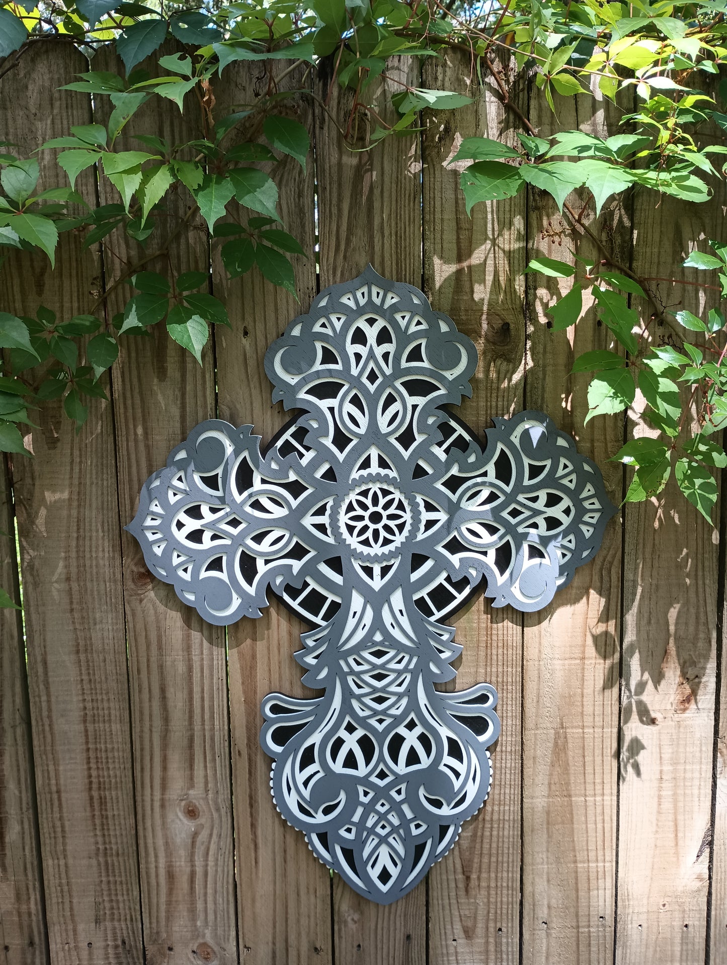 Layered Wooden Cross 26" tall and 19" wide! 3 layers Laser Cut