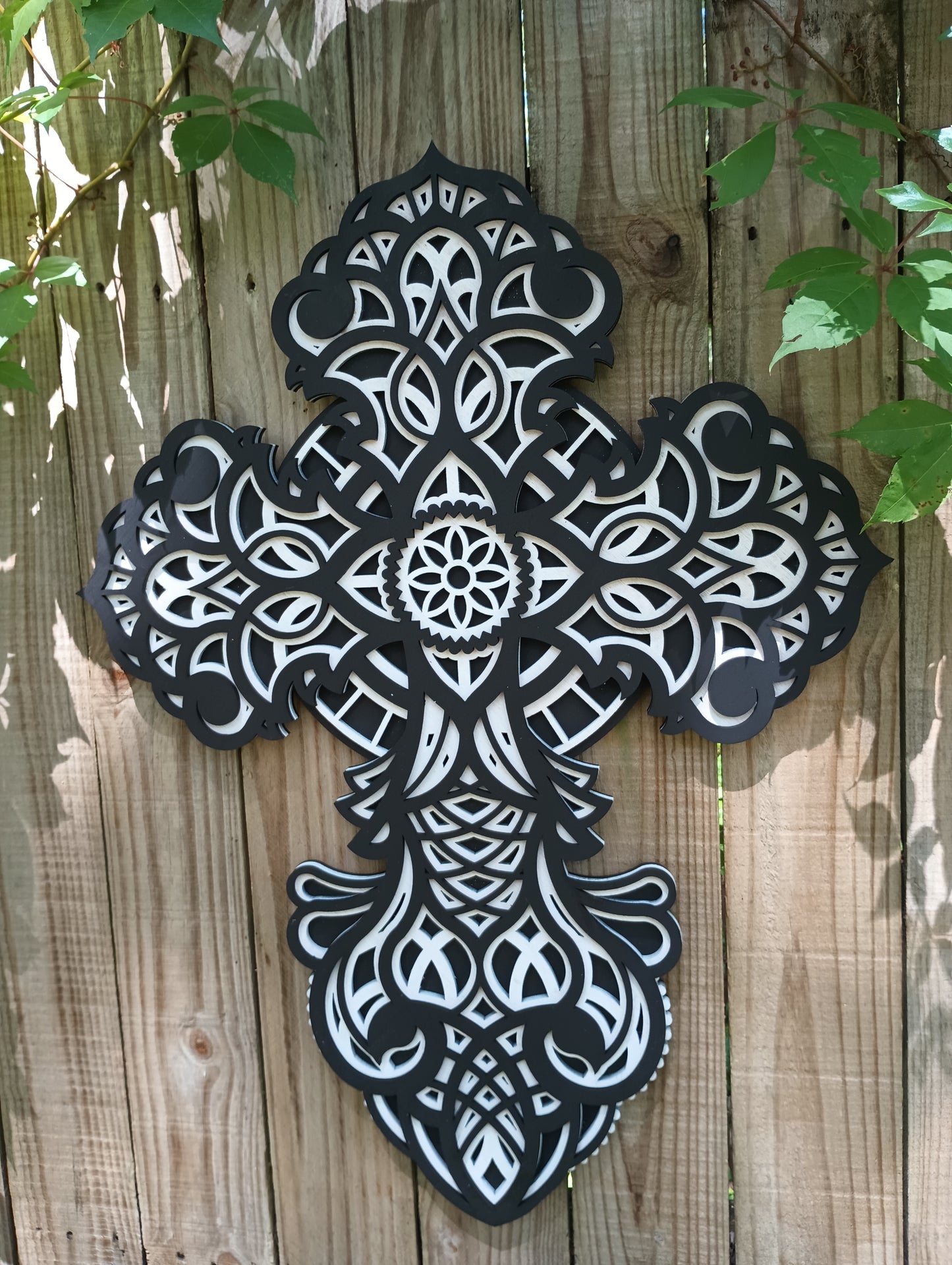 Layered Wooden Cross26" tall and 19" wide! 3 layers Laser Cut