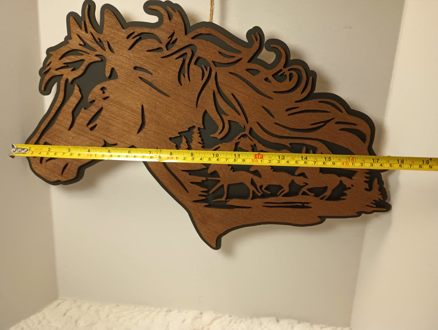 Layered Wooden Horse with inside picture - 2 layers - Laser Cut