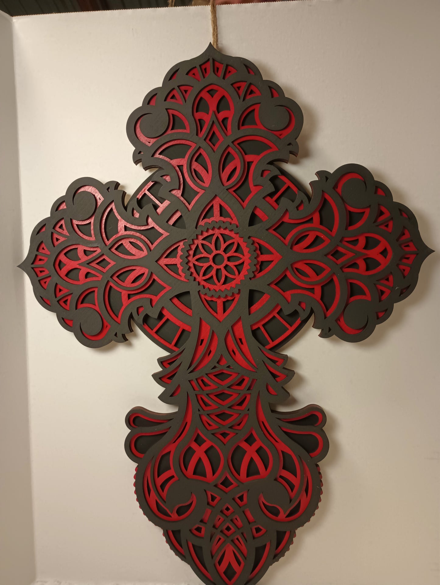 Layered Wooden Cross 26" tall and 19" wide! 3 layers Laser Cut