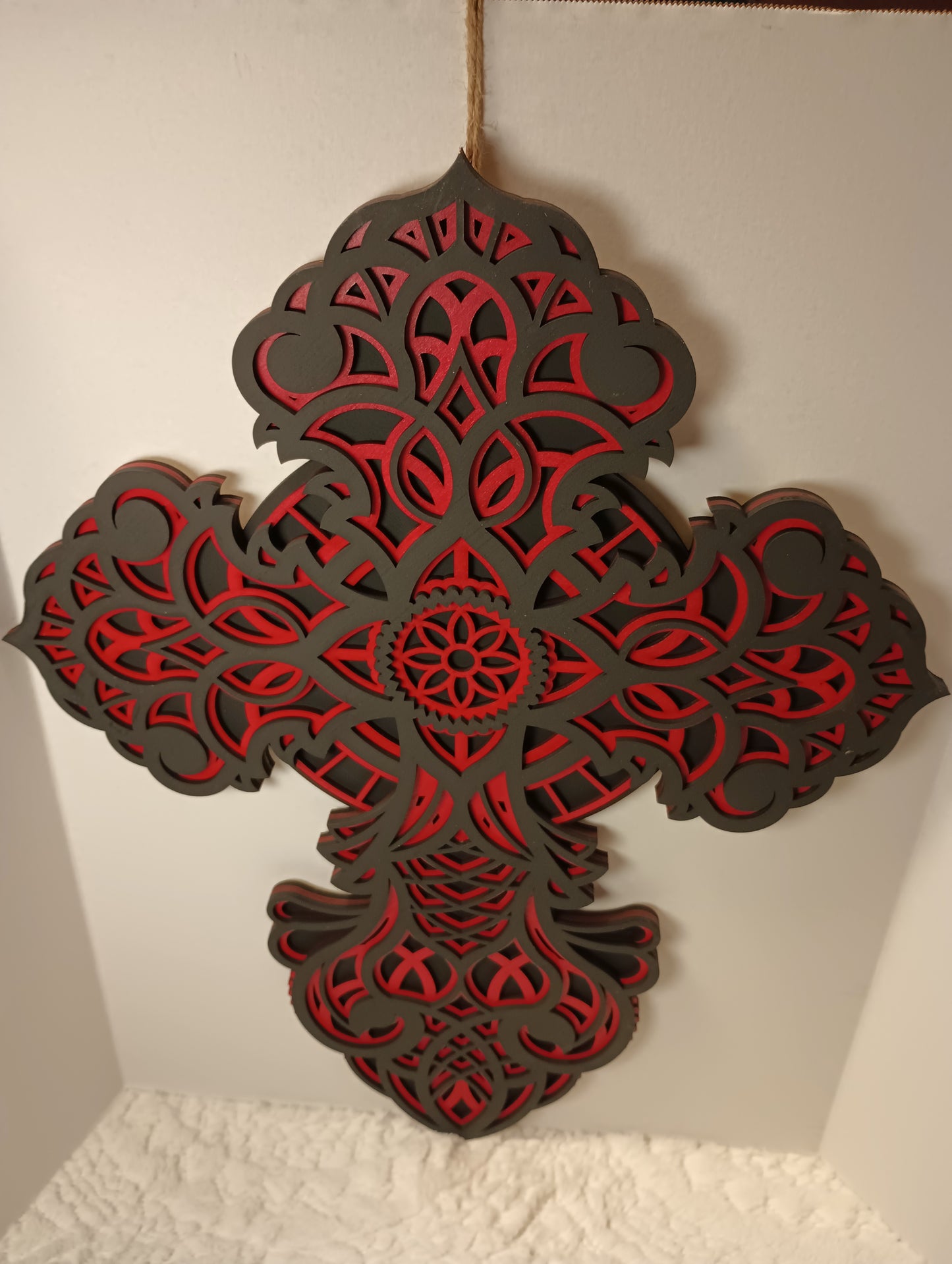 Layered Wooden Cross 26" tall and 19" wide! 3 layers Laser Cut