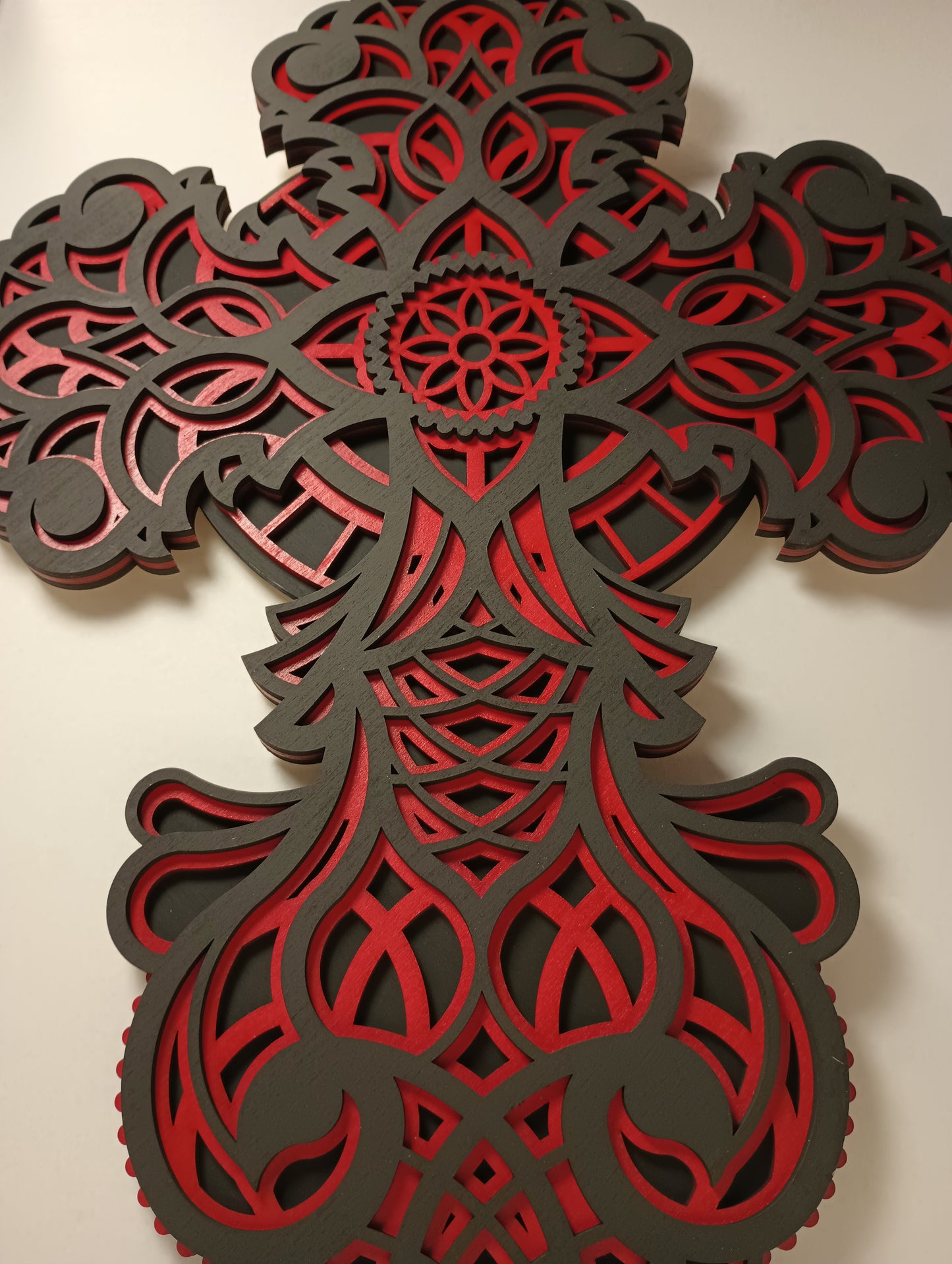 Layered Wooden Cross 26" tall and 19" wide! 3 layers Laser Cut