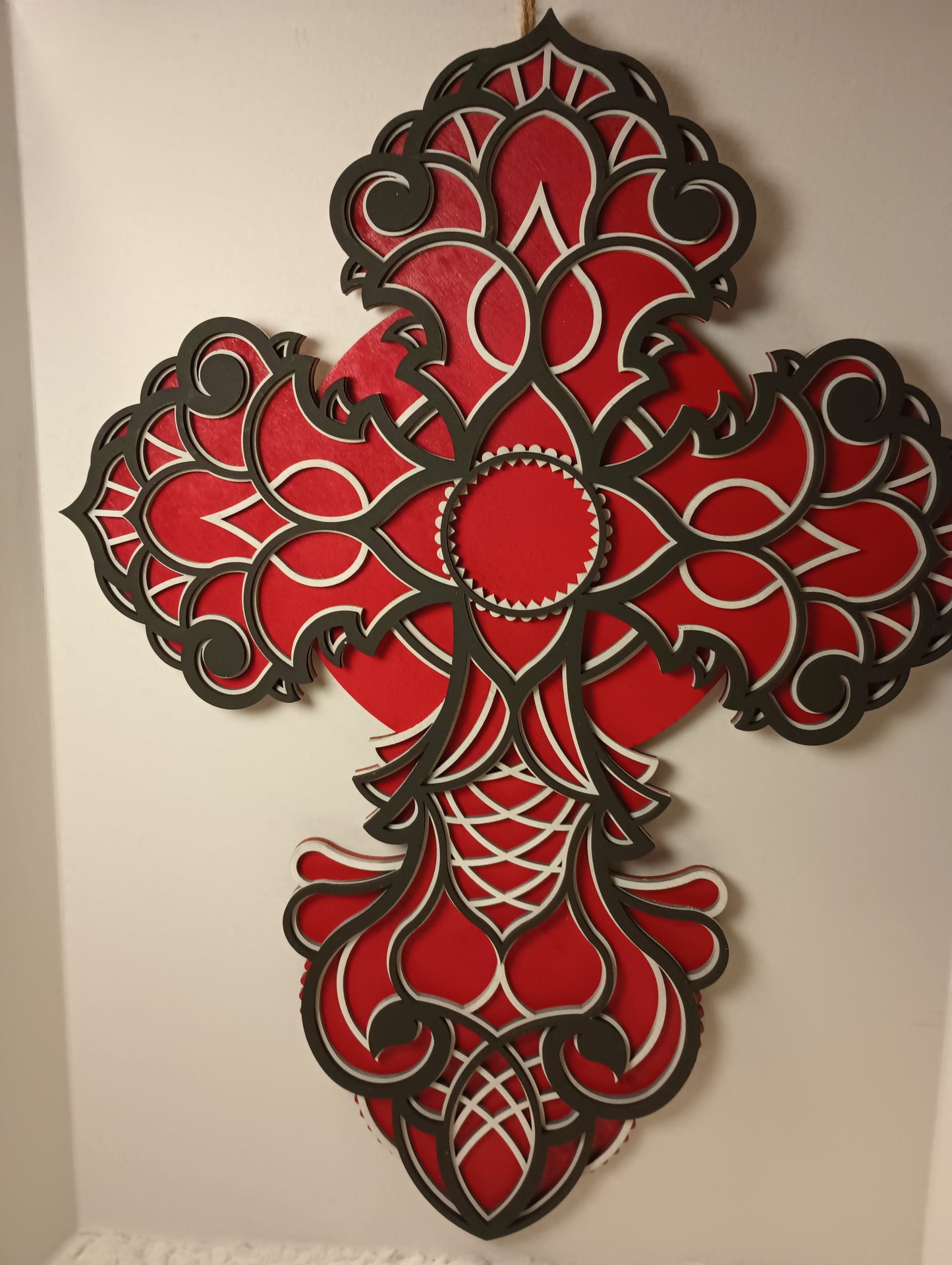 Layered Wooden Cross 26" tall and 19" wide! 3 layers Laser Cut