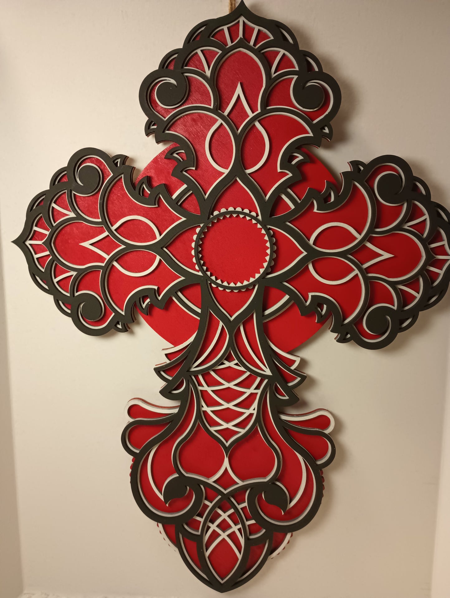 Layered Wooden Cross 26" tall and 19" wide! 3 layers Laser Cut