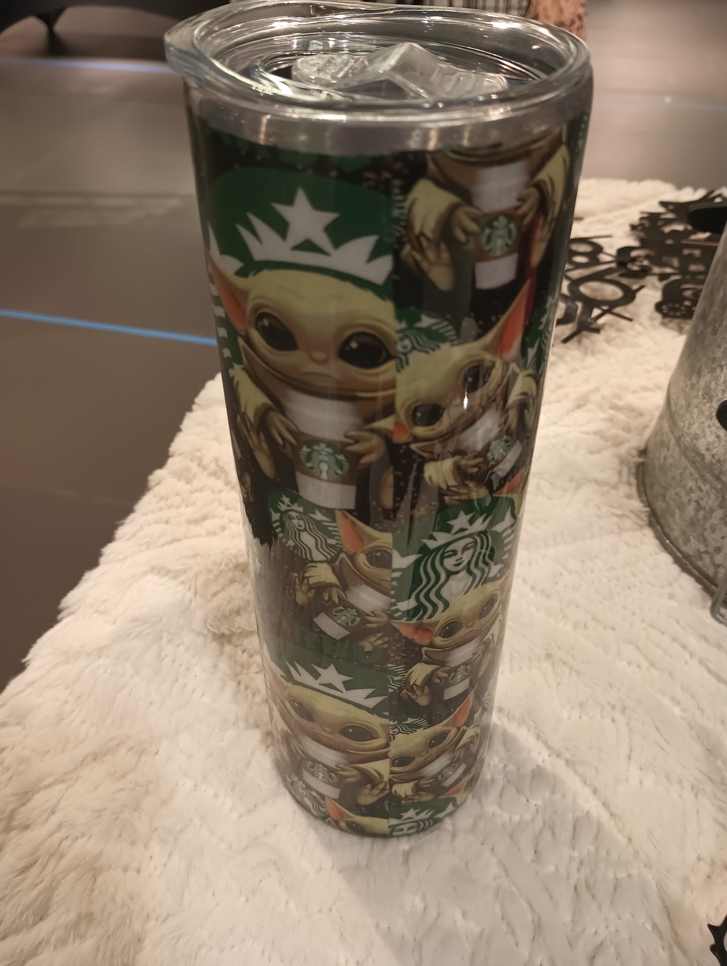 30 oz. Starbucks and Mandalorian the child drink tumbler