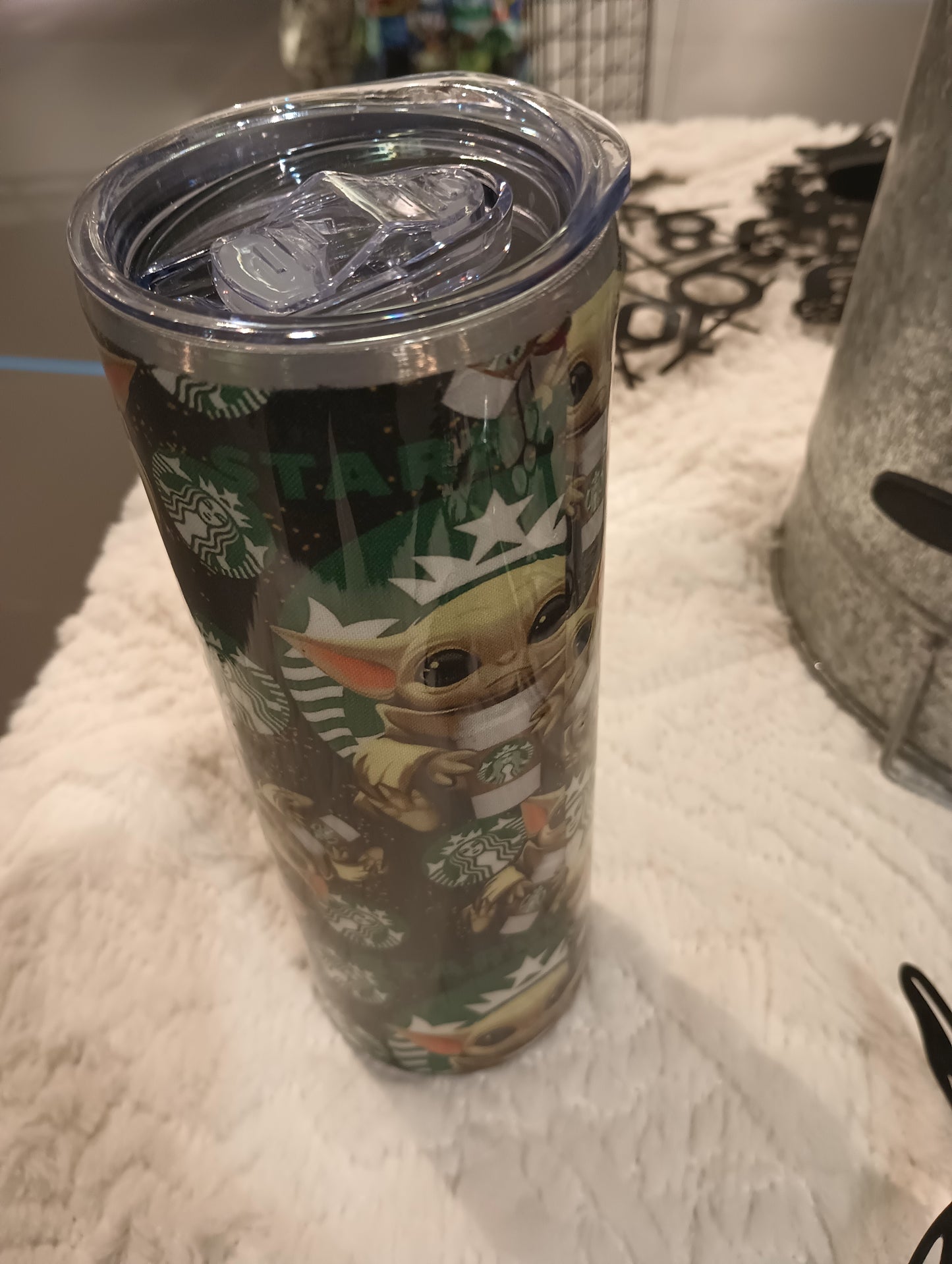 30 oz. Starbucks and Mandalorian the child drink tumbler