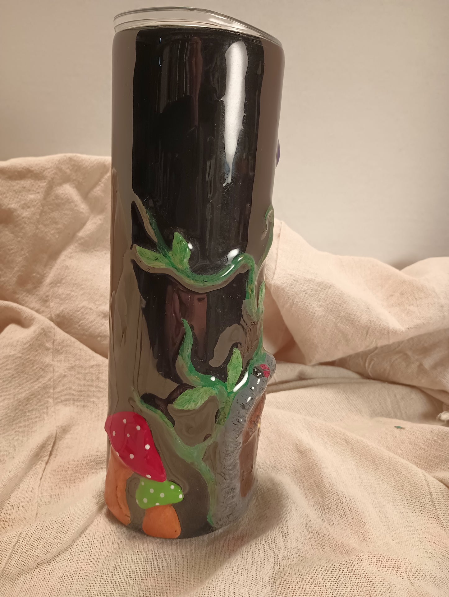 30 oz Hobbit Door with vines 3-D Tumbler with one-of-a-kind pattern