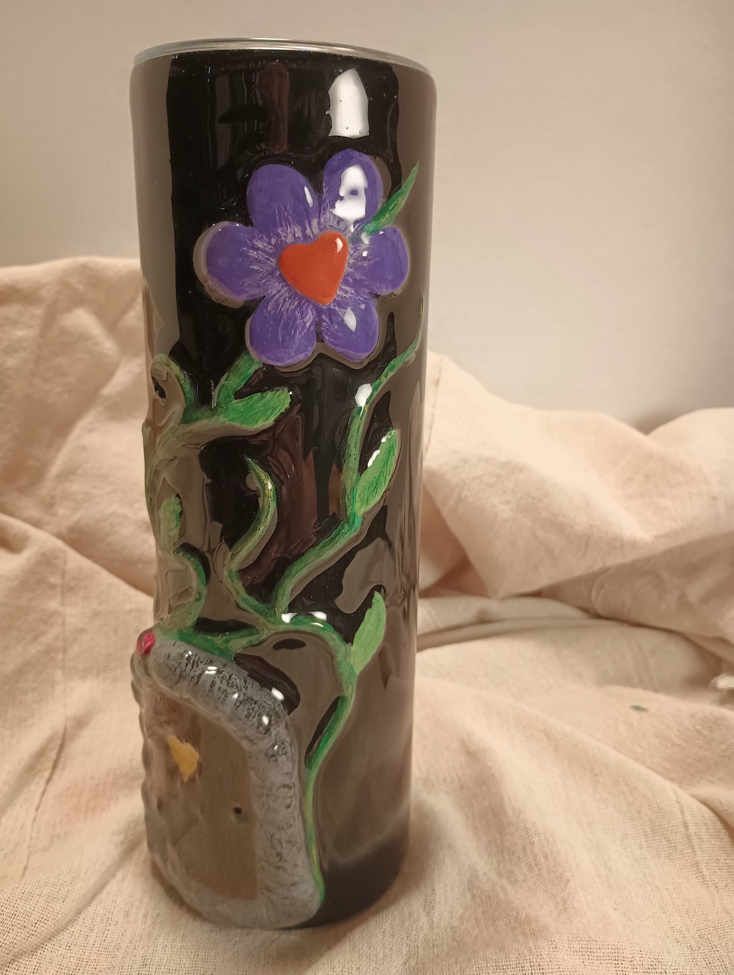 30 oz Hobbit Door with vines 3-D Tumbler with one-of-a-kind pattern