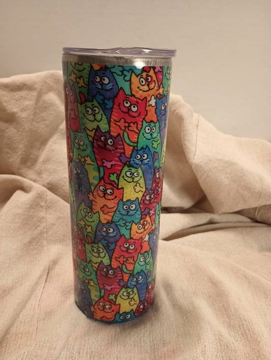 20 oz. Cats, lots of Cats!! drink tumbler