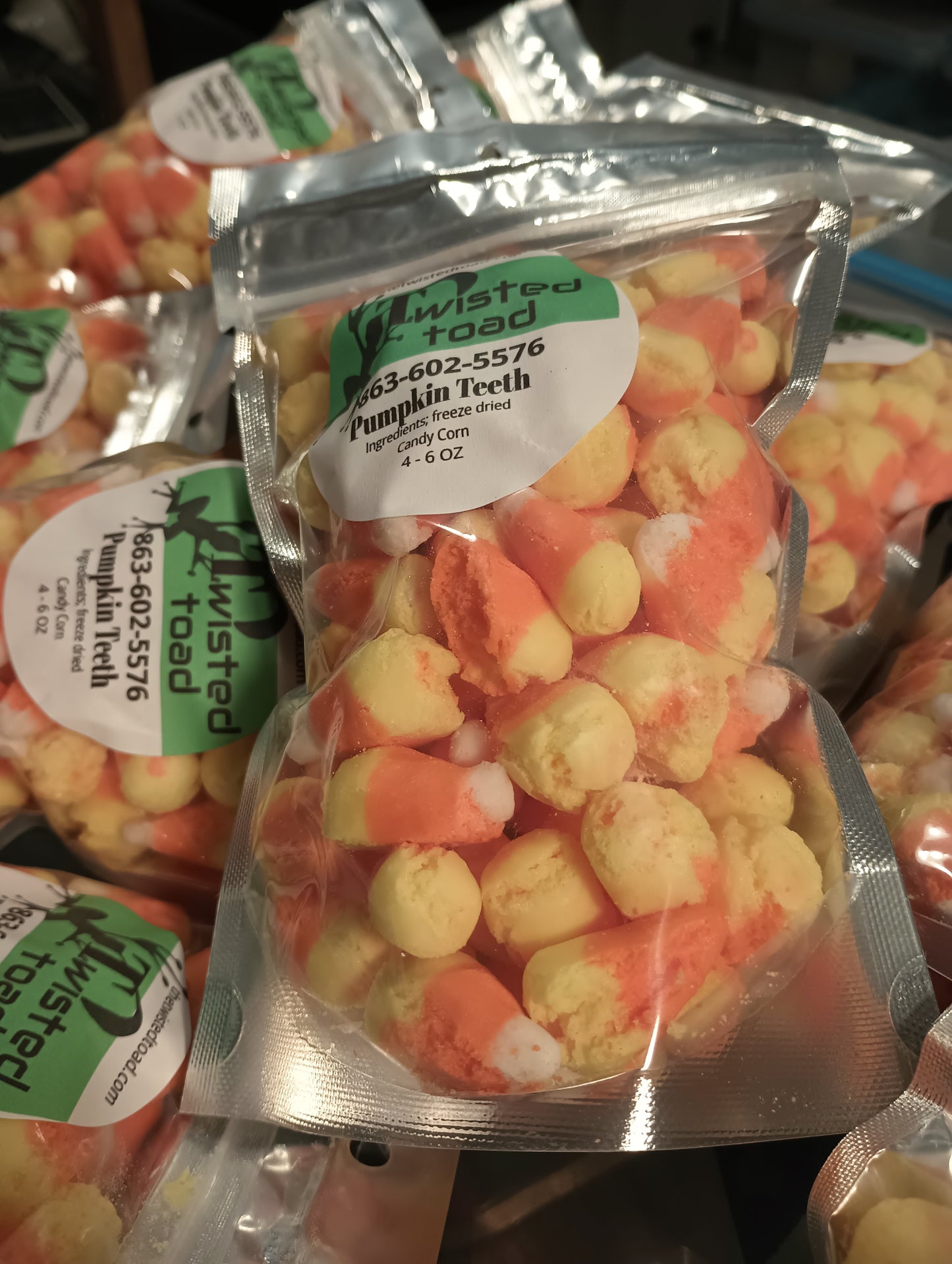 Pumpkin Teeth (freeze dried candy corn)